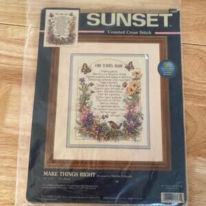 Sunset "Make Things Right" Counted Cross Stitch Kit